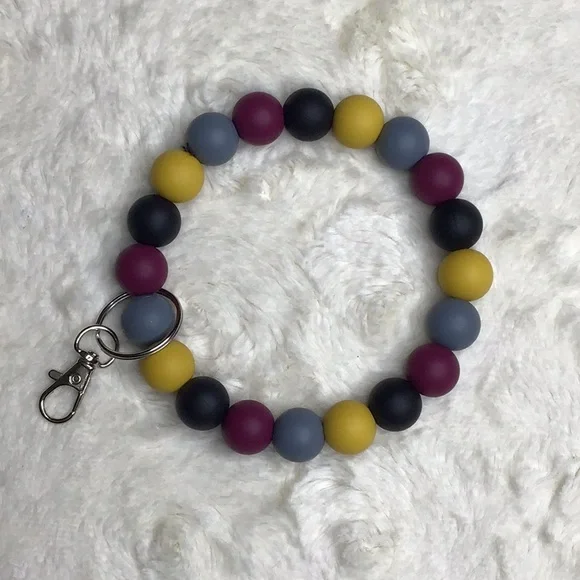 #173. Handmade Silicone bead wristlet. Made with bpa free 15mm silicone beads. - Picture 3 of 3